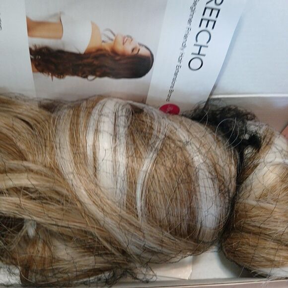 REECHO DRAWSTRING PONYTAIL HIGHLIGHTS 26"IN Brown Blonde Wavy Kit NIB - Picture 16 of 16